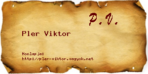 Pler Viktor névjegykártya